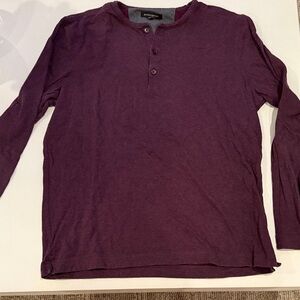 Banana Republic Men's Long Sleeve Henley - Deep Purple